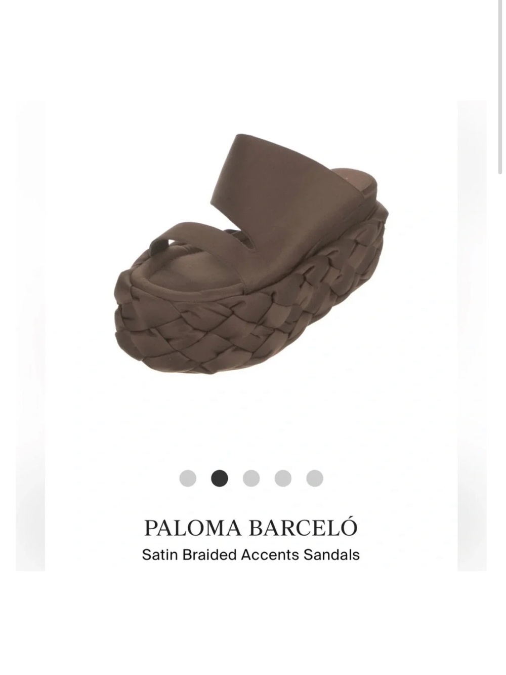 Paloma Barceló Brown Satin Braided Platform Sandals